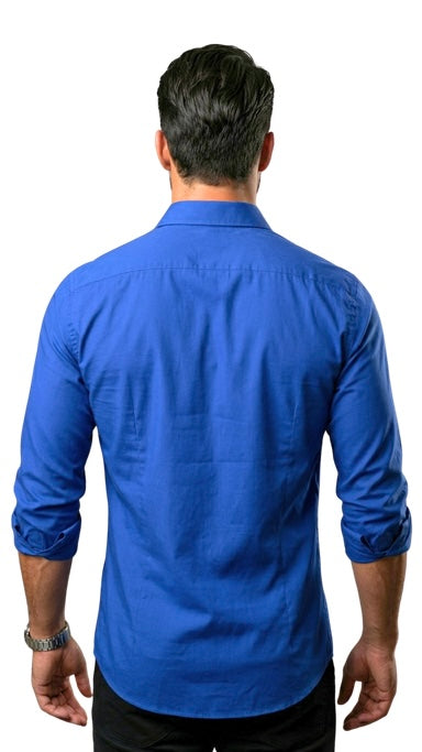 Camisas manga longa - Azul Royal ( Frete Grátis )