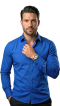 Camisas manga longa - Azul Royal ( Frete Grátis )