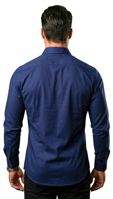 Camisas manga longa - Azul Marinho ( Frete Grátis )