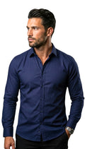 Camisas manga longa - Azul Marinho ( Frete Grátis )