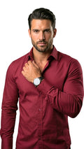 Camisas manga longa - Marsala ( Frete Grátis )