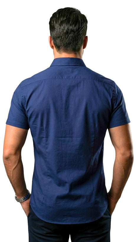 Camisas manga curta - Azul Marinho ( Frete Grátis )