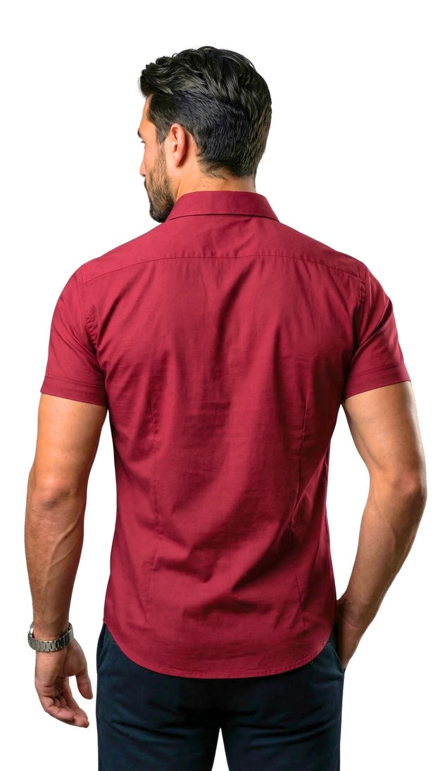 Camisas manga curta - Marsala ( Frete Grátis )