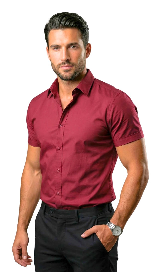 Camisas manga curta - Marsala ( Frete Grátis )