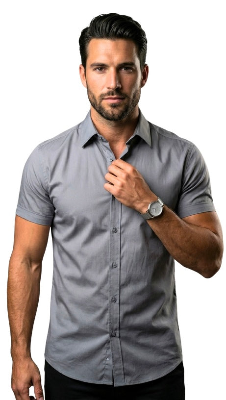 Camisas manga curta - Cinza ( Frete Grátis )